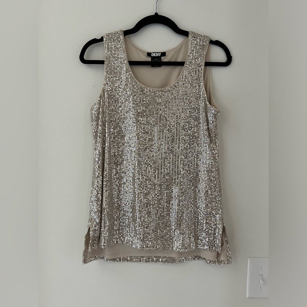 DKNY Gold Sequin Tank